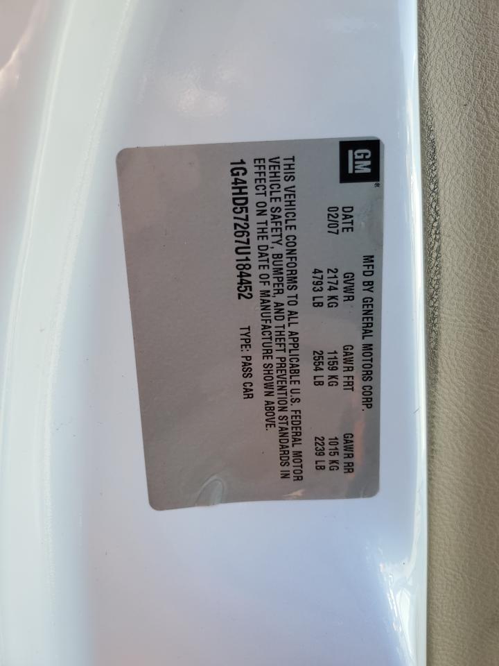 2007 Buick Lucerne VIN 1G4HD57267U184452 Copart auction photo, front end damage thumbnail 13