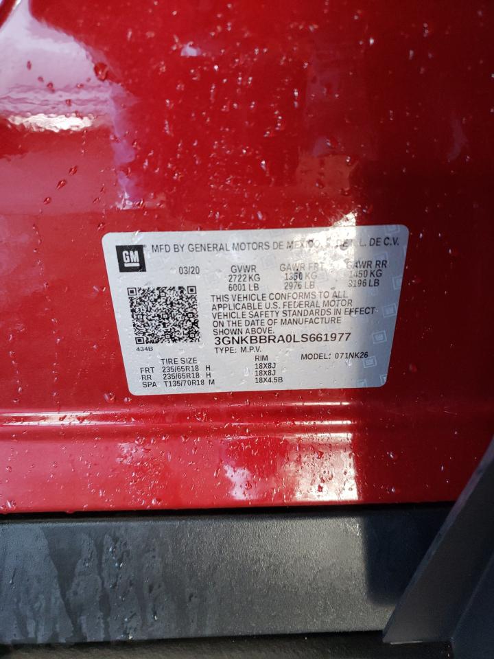 2020 Chevrolet Blazer VIN 3GNKBBRA0LS661977 Copart auction photo, front end damage thumbnail 13