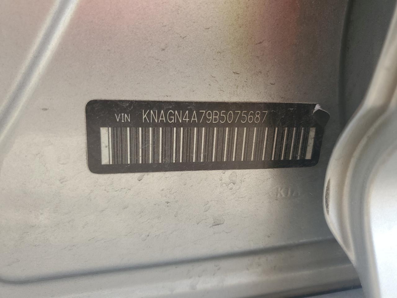 2011 KIA Optima VIN KNAGN4A79B5075687 Copart auction photo, front end damage thumbnail 13