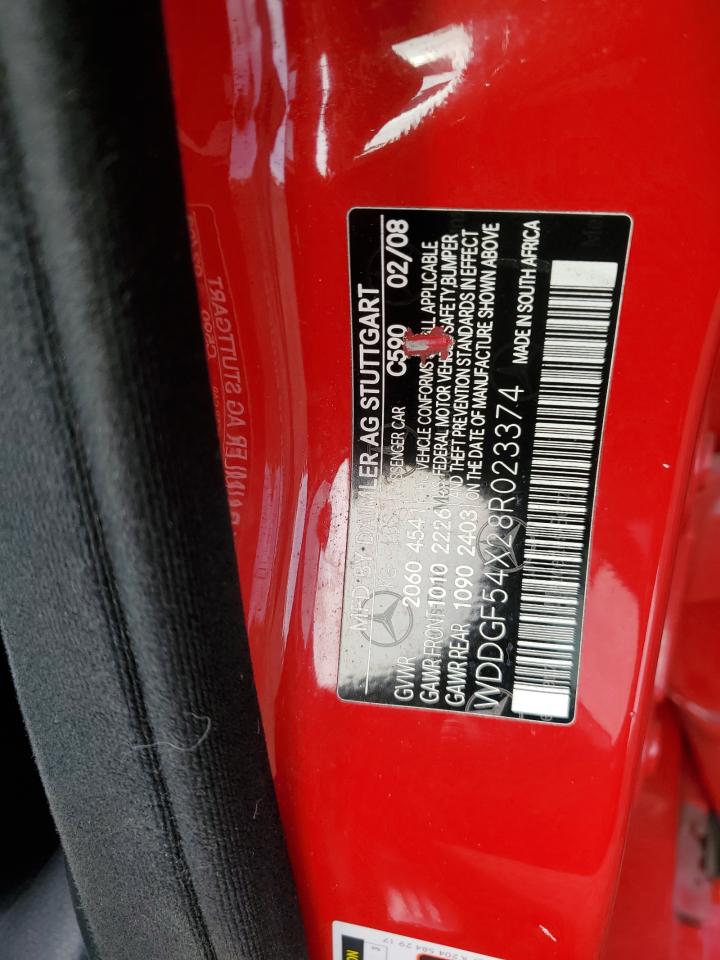 2008 Mercedes-Benz C-klasse VIN WDDGF54X28R023374 Copart auction photo, side damage thumbnail 14