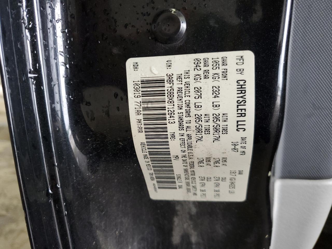 2008 Chrysler PT Cruiser VIN 3A8FY58BX8T126413 Copart auction photo, front end damage thumbnail 14
