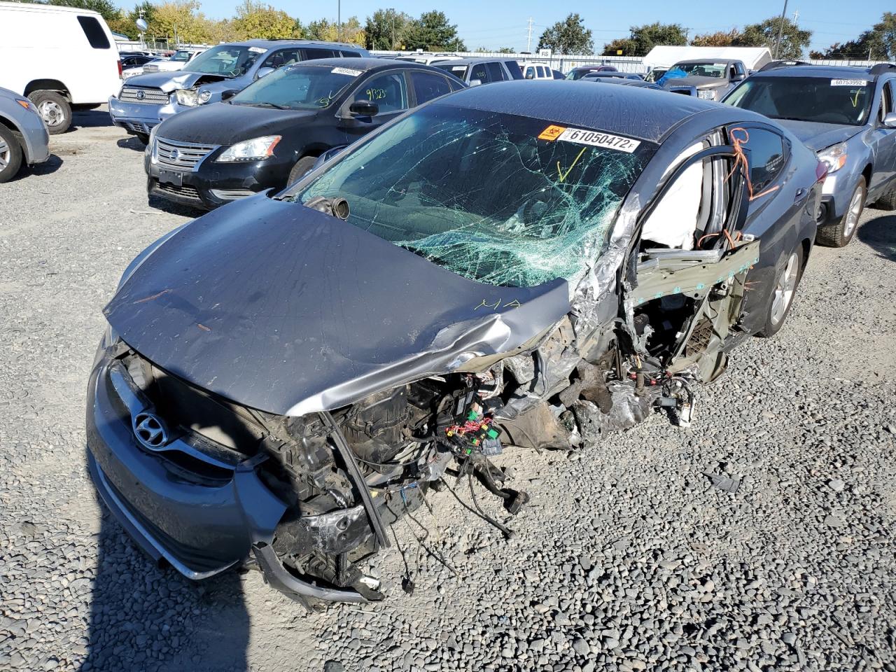 2013 Hyundai Elantra VIN 5NPDH4AEXDH381389 Copart auction photo, all over damage thumbnail 2