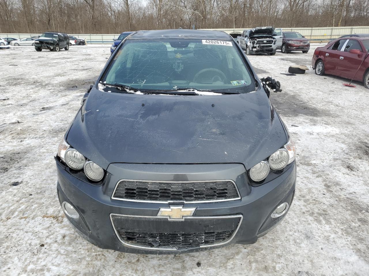 2013 Chevrolet Sonic VIN 1G1JC5SG9D4103413 Copart auction photo, side / front end damage thumbnail 5