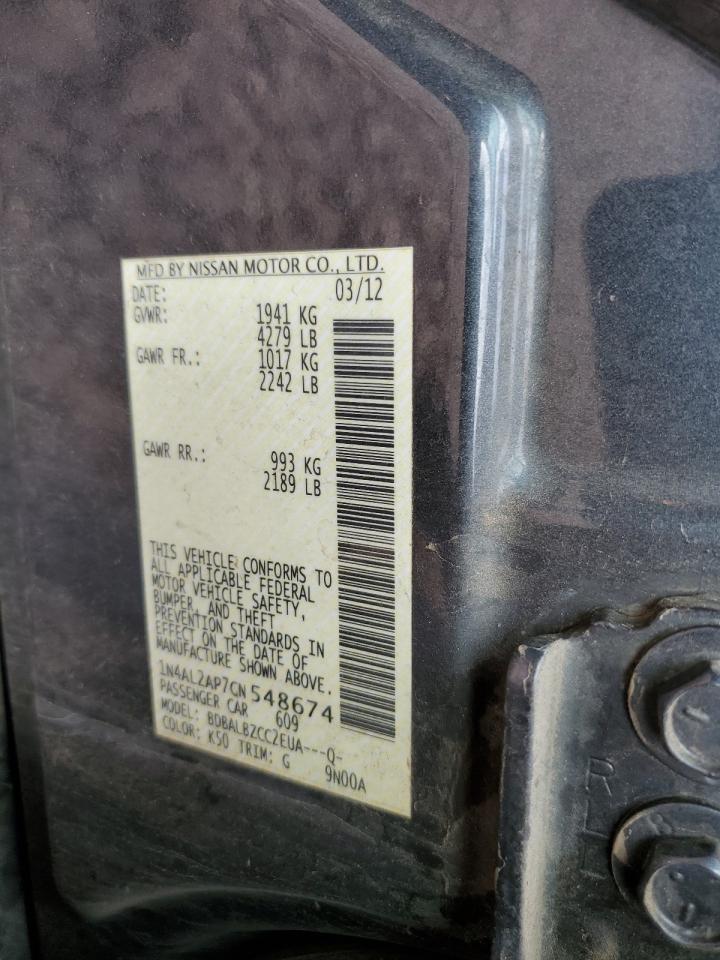 2012 Nissan Altima VIN 1N4AL2AP7CN548674 Copart auction photo, minor dent/scratches damage thumbnail 12