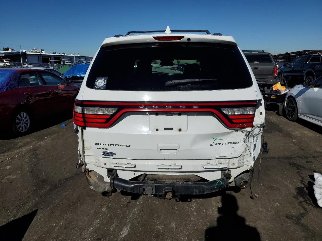 2016 Dodge Durango VIN 1C4RDJEG3GC347046 Copart auction photo, rear end damage thumbnail 6