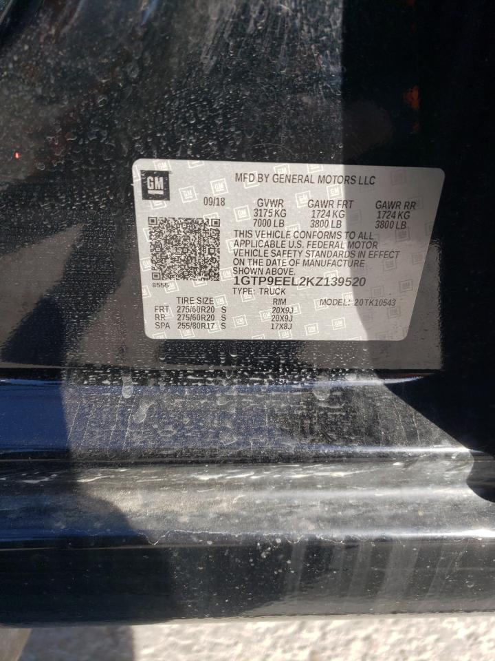 2019 GMC Sierra VIN 1GTP9EEL2KZ139520 Copart auction photo, front end damage thumbnail 13