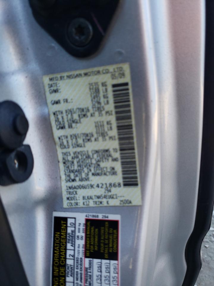 2009 Nissan Navara (Frontier) VIN 1N6AD06U59C421868 Copart auction photo, front end / minor dent/scratches damage thumbnail 12