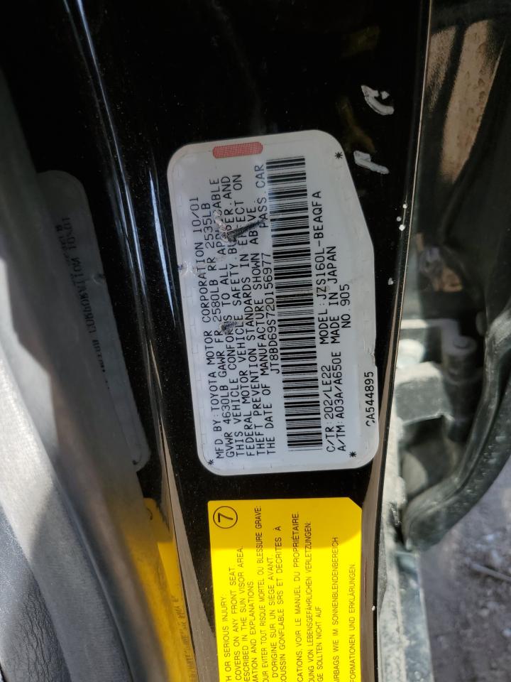 2002 Lexus GS 300 VIN JT8BD69S720156977 Copart auction photo, front end damage thumbnail 12