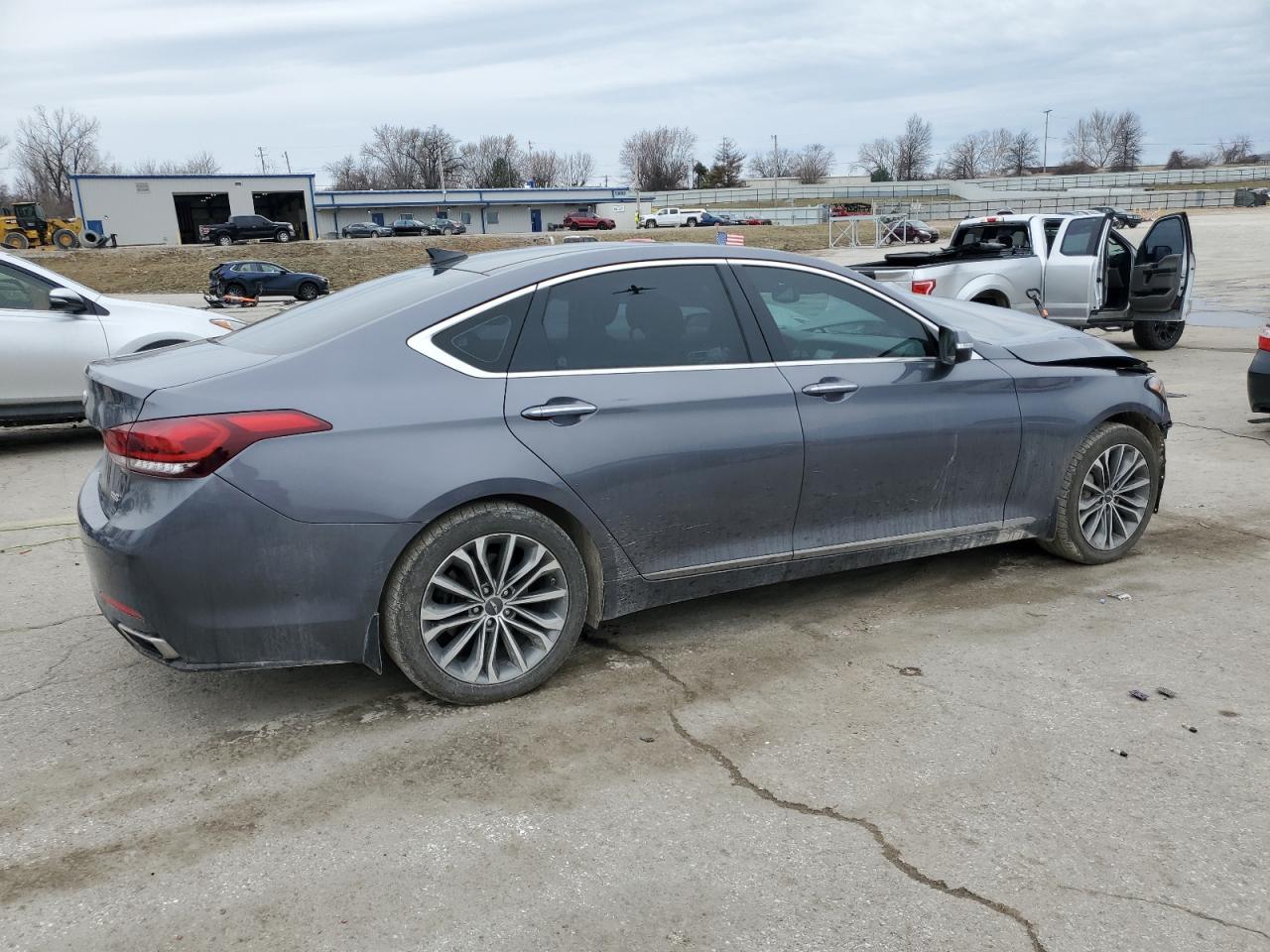 2015 Hyundai Genesis VIN KMHGN4JEXFU071107 Copart auction photo, front end damage thumbnail 3