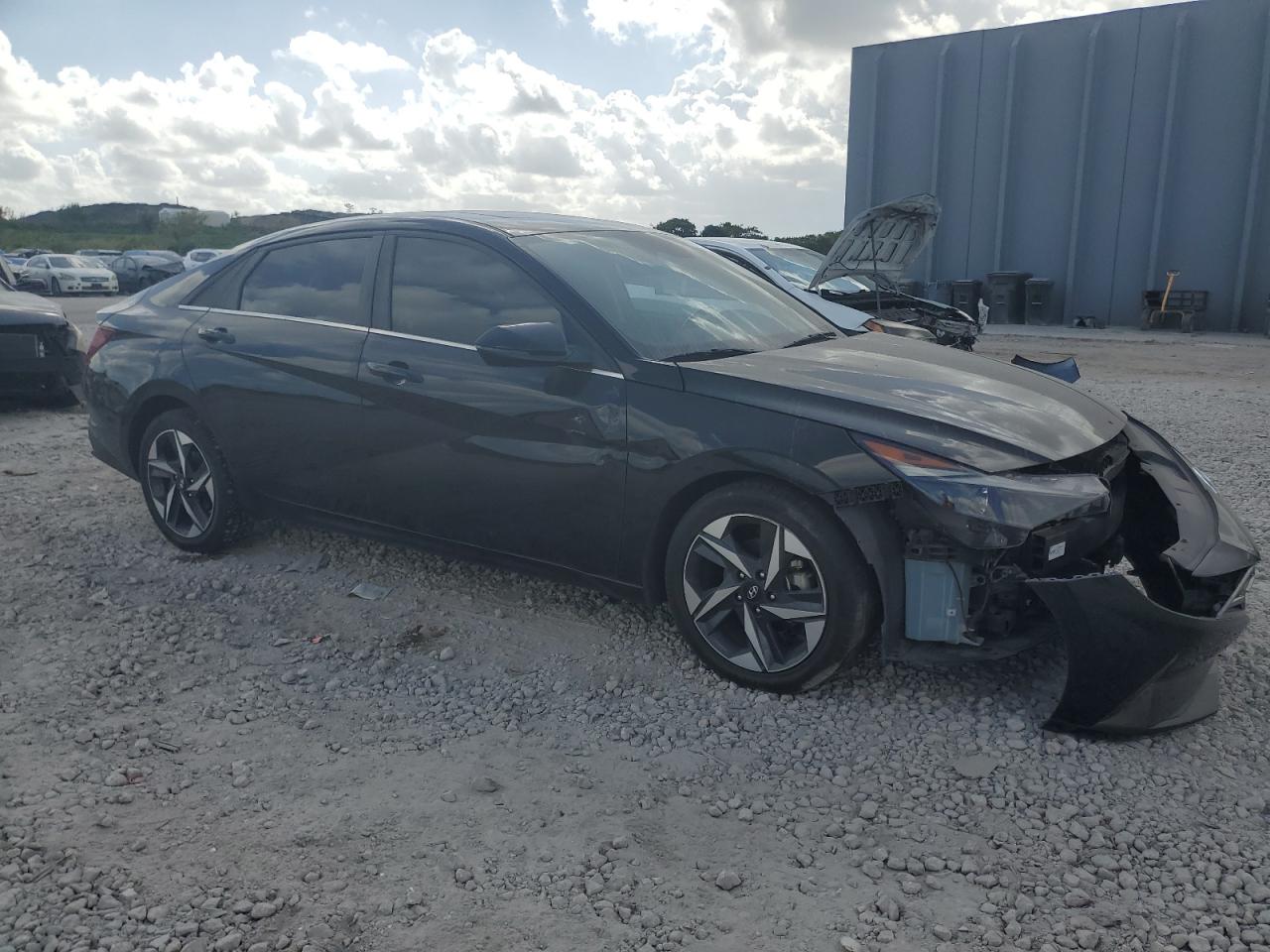 2022 Hyundai Elantra VIN 5NPLN4AG7NH062328 Copart auction photo, front end / side damage thumbnail 4