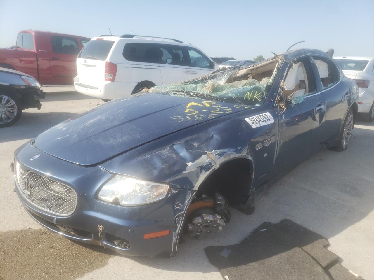 2008 Maserati Quattroporte VIN ZAMFE39A380033185 Copart auction photo, rollover damage thumbnail 2