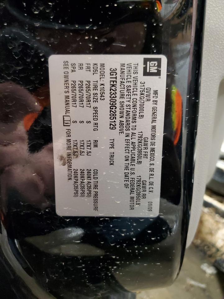 2009 GMC Sierra VIN 3GTEK23309G285129 Copart auction photo, water/flood damage thumbnail 14