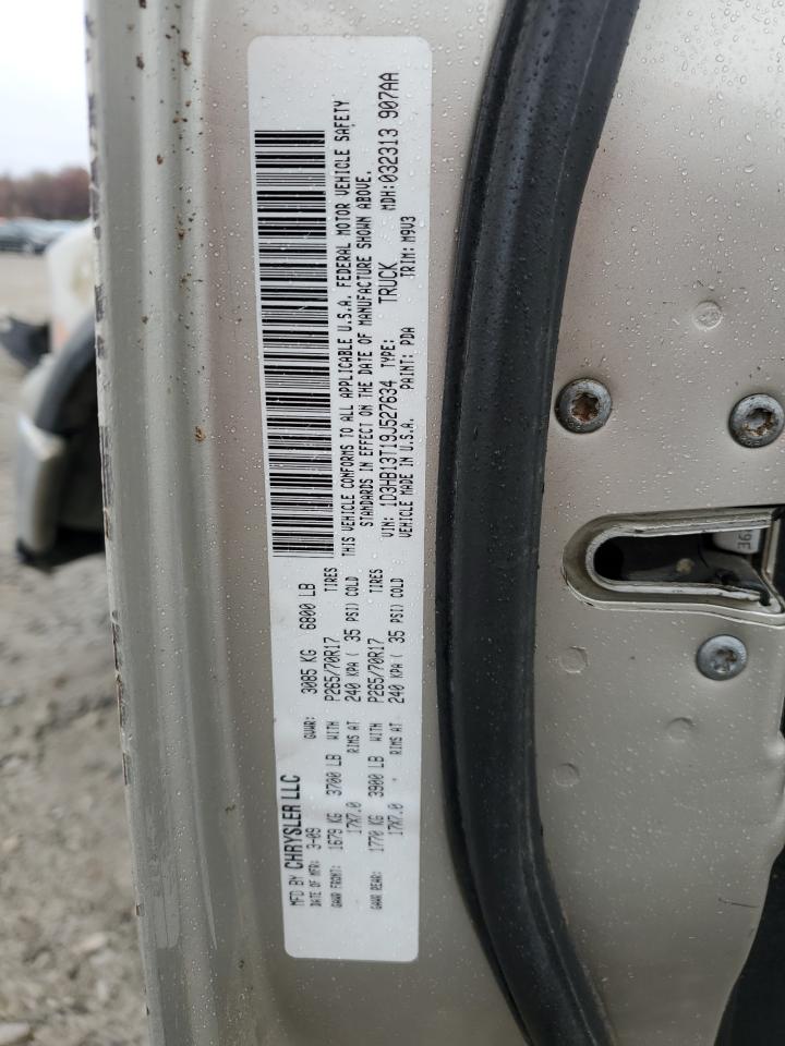 2009 Dodge RAM VIN 1D3HB13T19J527634 Copart auction photo, all over damage thumbnail 15