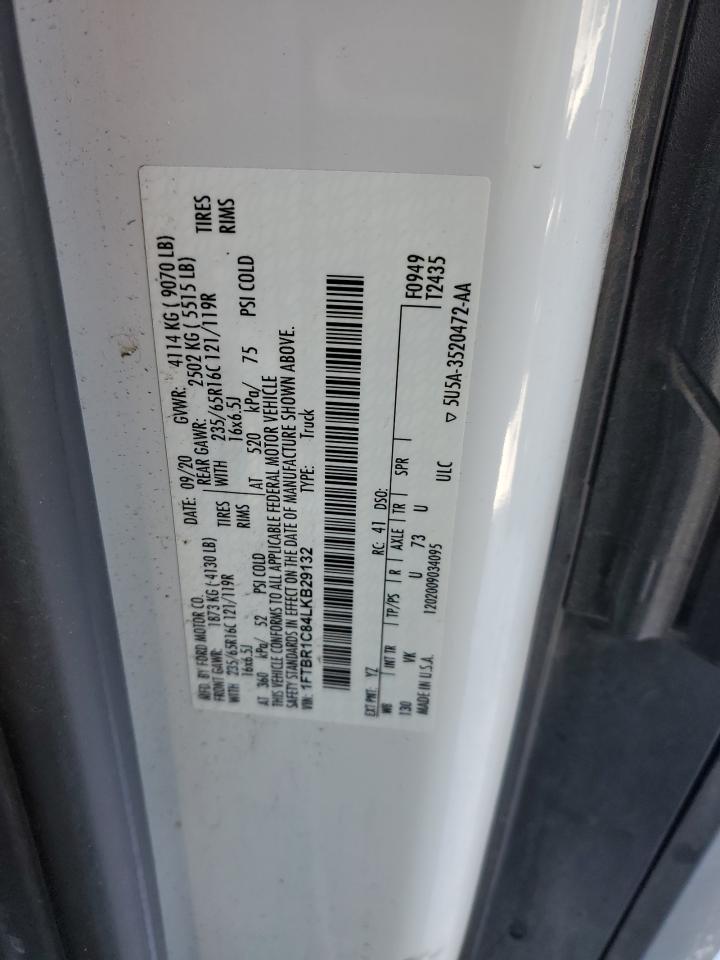 2020 Ford Transit VIN 1FTBR1C84LKB29132 Copart auction photo, rear end / minor dent/scratches damage thumbnail 13