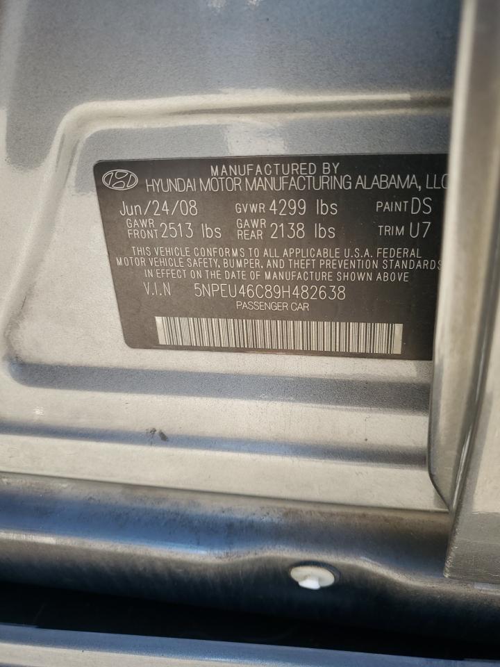 2009 Hyundai Sonata VIN 5NPEU46C89H482638 Copart auction photo, front end / undercarriage damage thumbnail 14