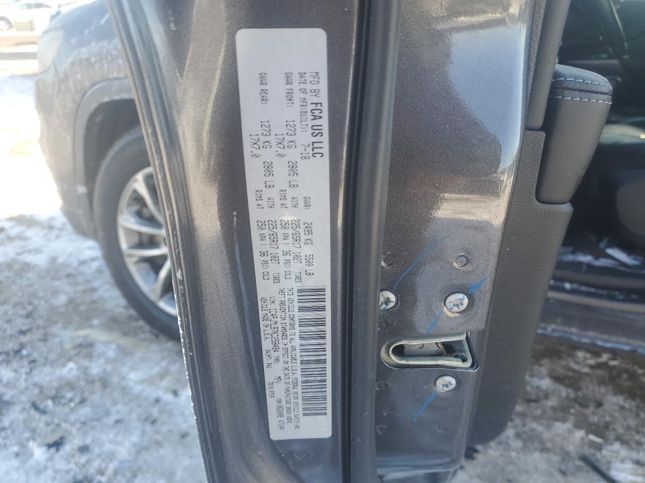 2019 Jeep Grand Cherokee VIN 1C4PJMLB7KD258494 Copart auction photo, front end / side damage thumbnail 15