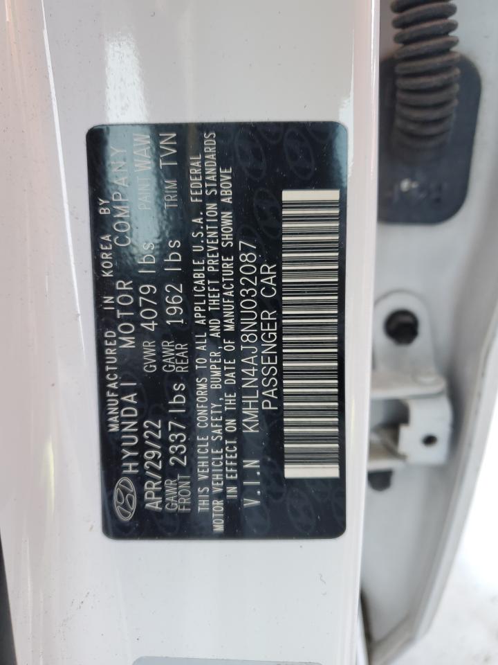 2022 Hyundai Elantra VIN KMHLN4AJ8NU032087 Copart auction photo, all over damage thumbnail 12