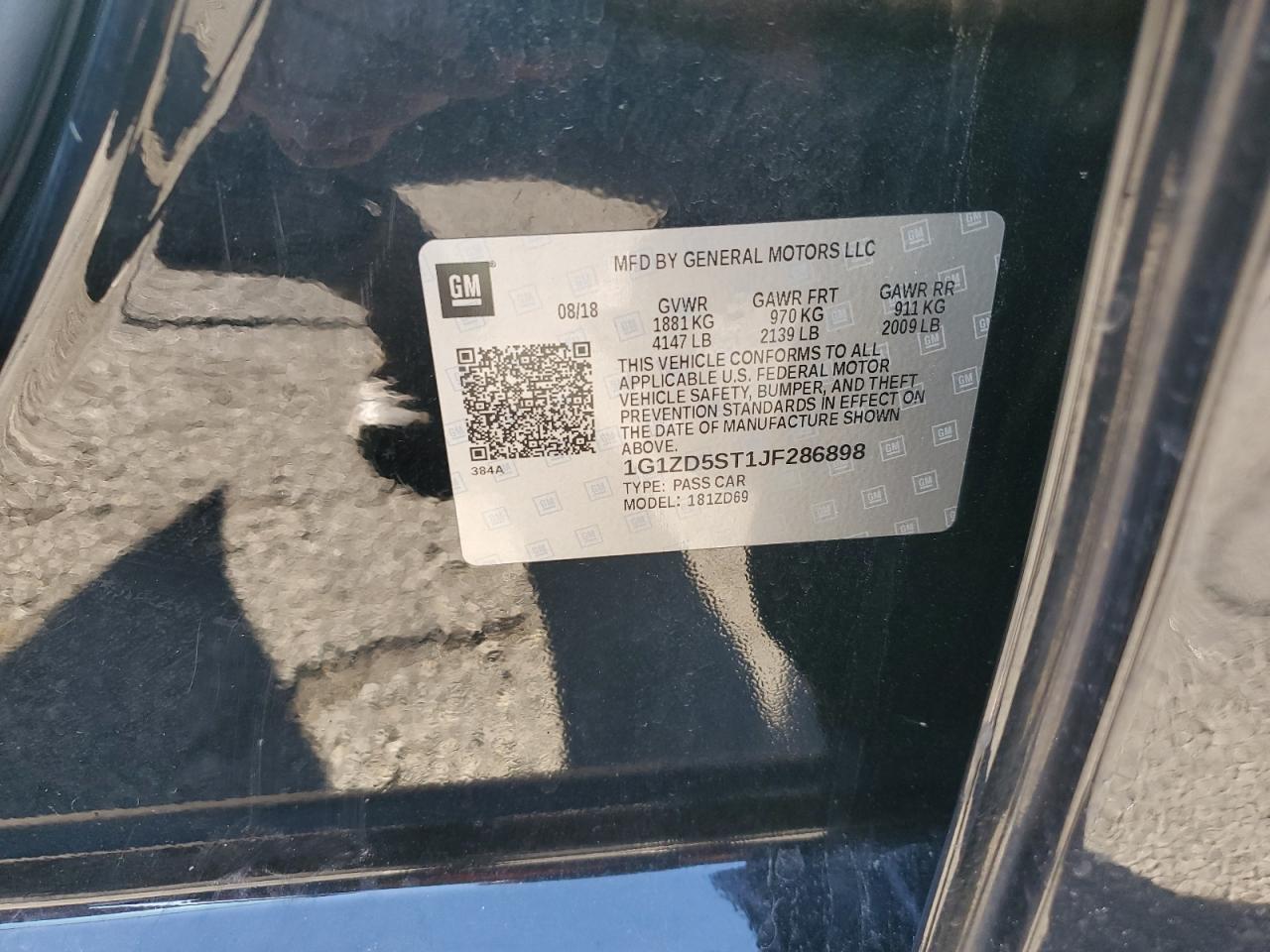 2018 Chevrolet Malibu VIN 1G1ZD5ST1JF286898 Copart auction photo, front end / side damage thumbnail 12
