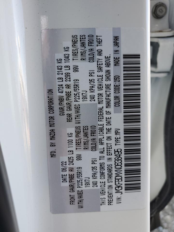 2022 Mazda CX-5 VIN JM3KFBDMXN0638495 Copart auction photo, rear end / side damage thumbnail 13