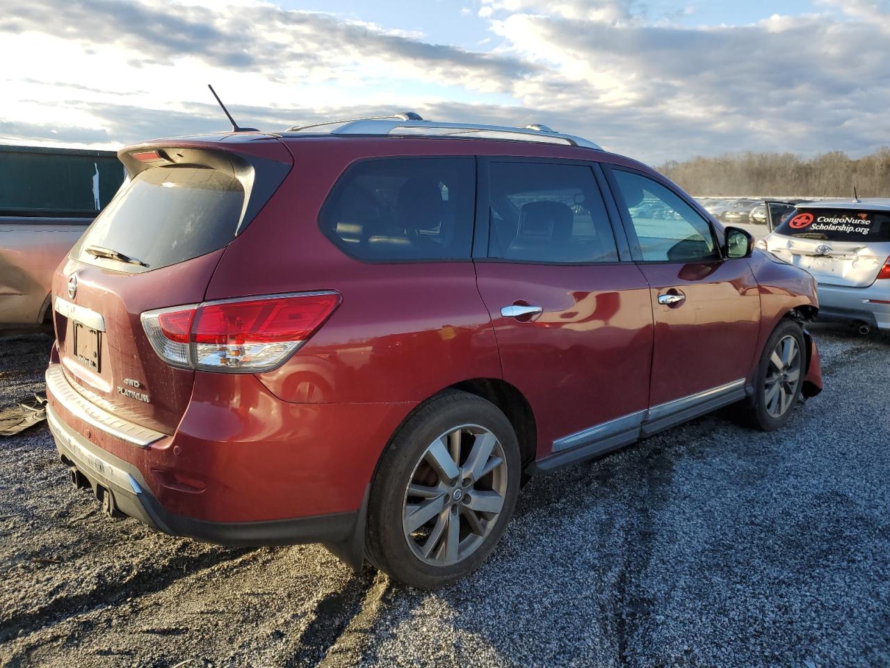 2014 Nissan Pathfinder VIN 5N1AR2MM8EC727715 Copart auction photo, front end damage thumbnail 3