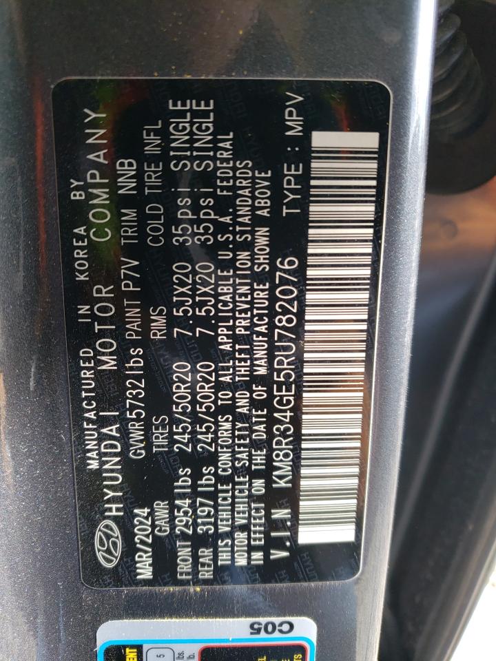 2024 Hyundai Palisade VIN KM8R34GE5RU782076 Copart auction photo, front end damage thumbnail 13
