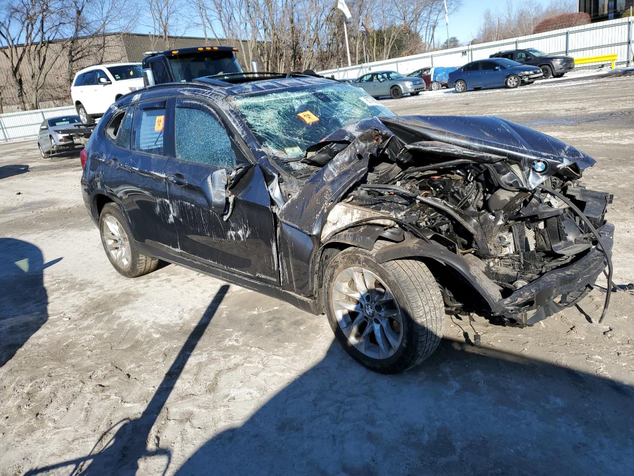 2015 BMW X1 VIN WBAVL1C55FVY37264 Copart auction photo, all over damage thumbnail 4