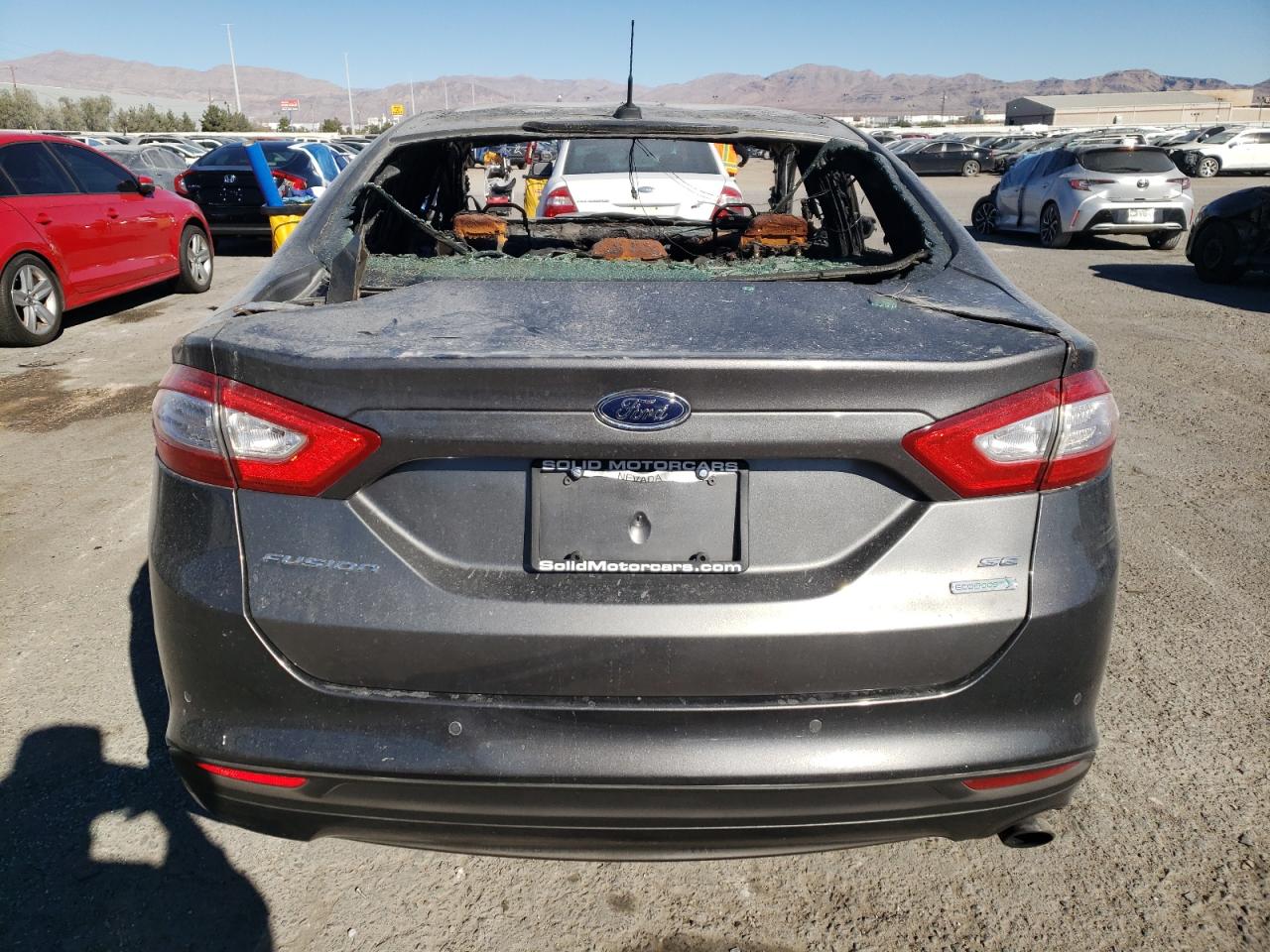 2014 Ford Fusion VIN 3FA6P0HD6ER163973 Copart auction photo, burn - interior / side damage thumbnail 6