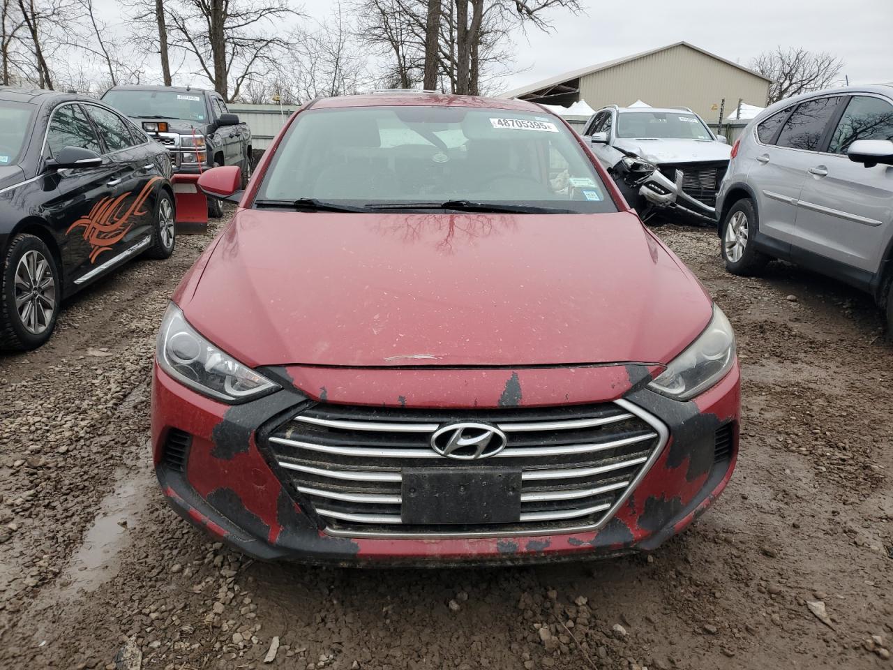 2017 Hyundai Elantra VIN KMHD74LF9HU072268 Copart auction photo, front end / side damage thumbnail 5