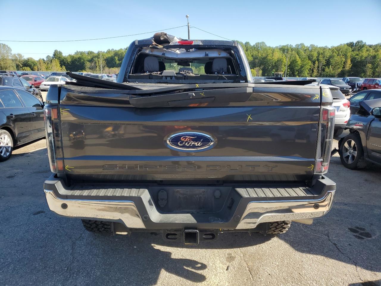 2017 Ford F250 VIN 1FT7W2BT4HEE80462 Copart auction photo, top/roof damage thumbnail 6