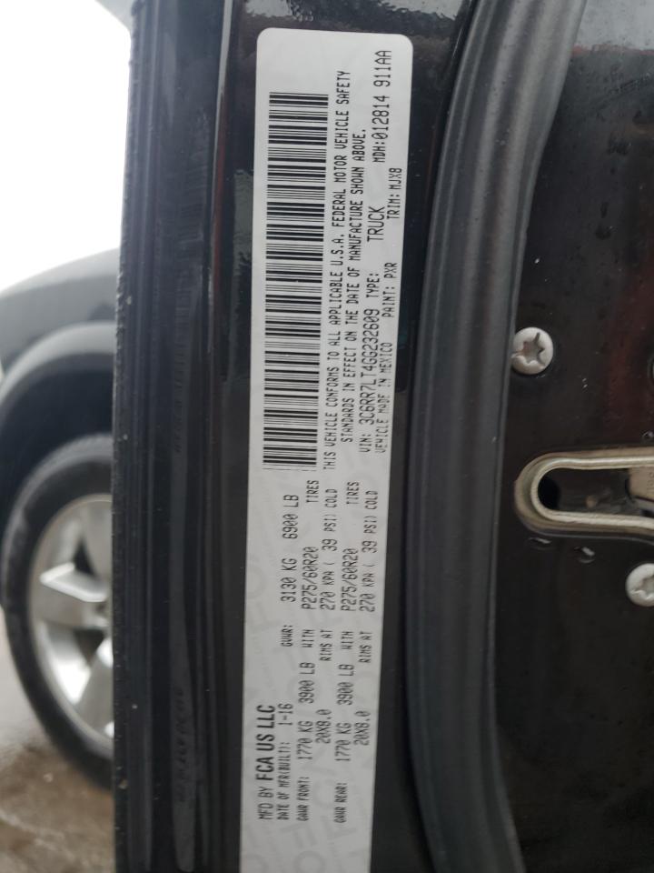 2016 RAM 1500 VIN 3C6RR7LT4GG232609 Copart auction photo, top/roof / rear end damage thumbnail 12