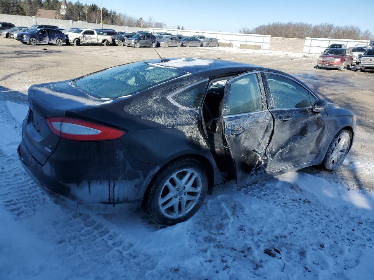 2014 Ford Fusion VIN 3FA6P0HD0ER207143 Copart auction photo, side / rear end damage thumbnail 3