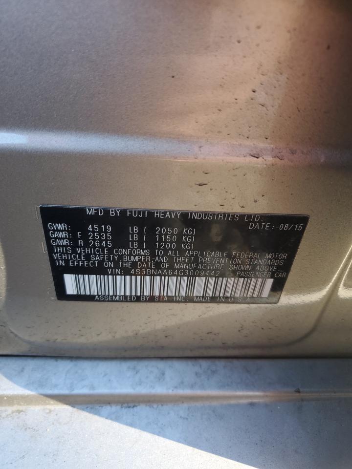 2016 Subaru Legacy VIN 4S3BNAA64G3009442 Copart auction photo, front end damage thumbnail 14