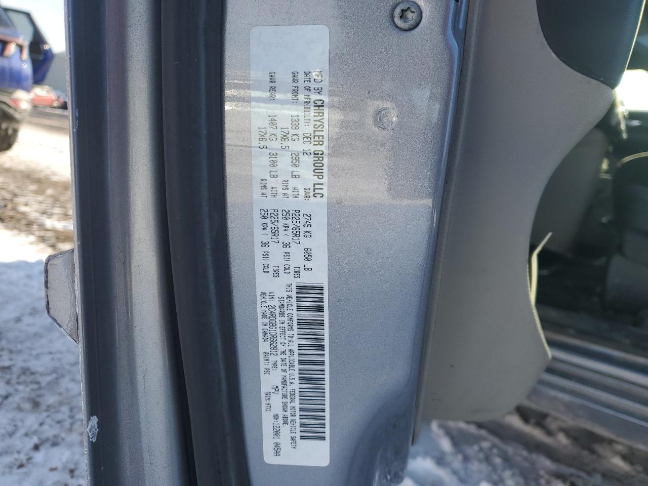 2013 Dodge Caravan VIN 2C4RDGBG1DR662812 Copart auction photo, front end damage thumbnail 13