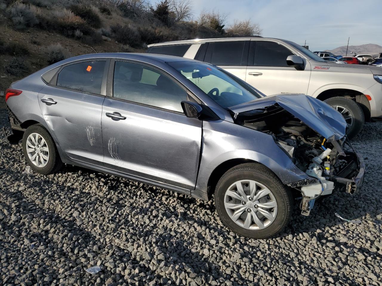 2018 Hyundai Accent VIN 3KPC24A34JE032501 Copart auction photo, all over damage thumbnail 4