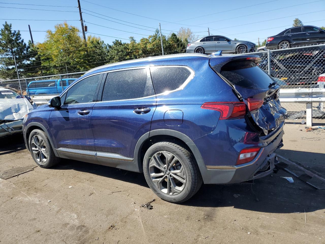 2020 Hyundai Santa Fe VIN 5NMS5CAAXLH147420 Copart auction photo, rear end damage thumbnail 2