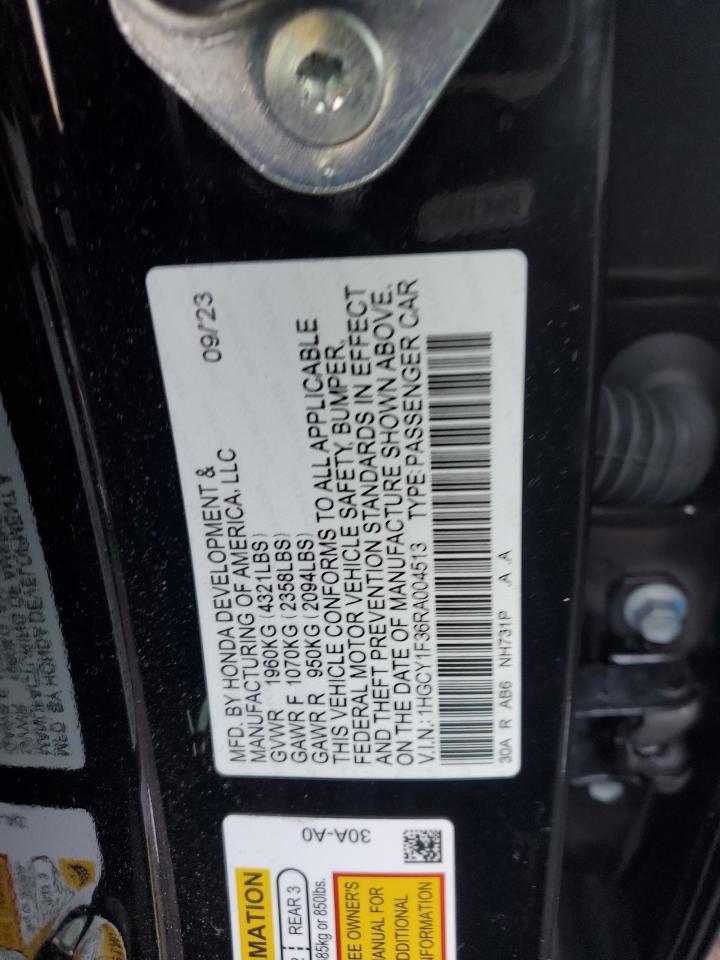 2024 Honda Accord VIN 1HGCY1F36RA004513 Copart auction photo, front end damage thumbnail 12