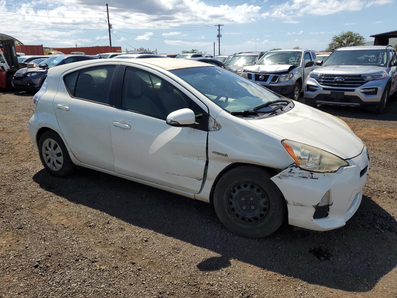 2012 Toyota Prius VIN JTDKDTB3XC1027761 Copart auction photo, front end / side damage thumbnail 4