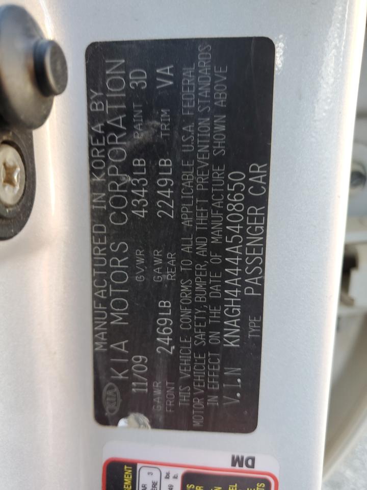 2010 KIA Optima VIN KNAGH4A44A5408650 Copart auction photo, all over / minor dent/scratches damage thumbnail 12