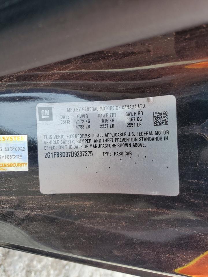 2013 Chevrolet Camaro VIN 2G1FB3D37D9237275 Copart auction photo, minor dent/scratches damage thumbnail 12
