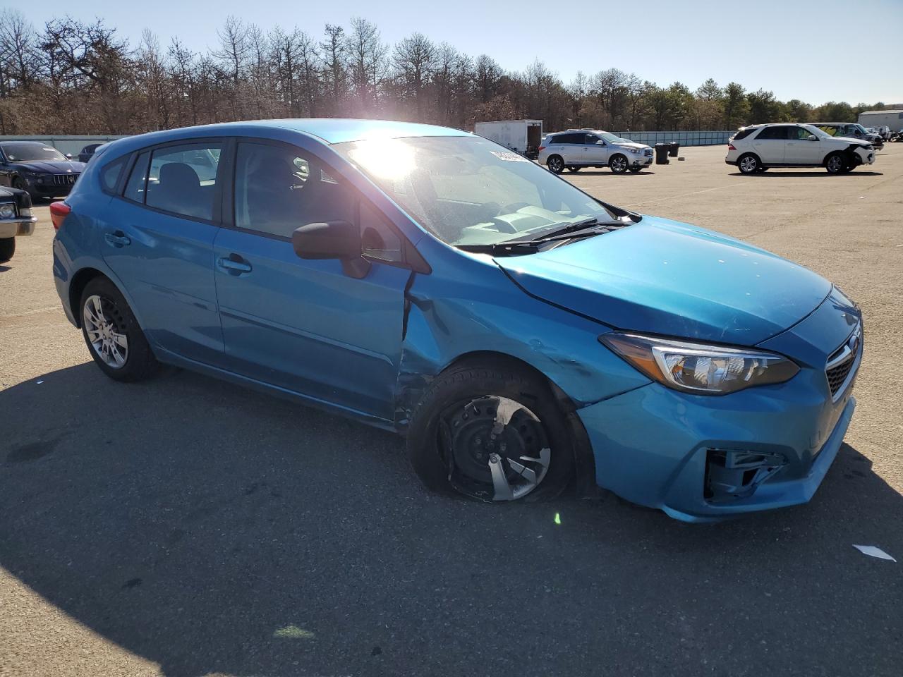 2018 Subaru Impreza VIN 4S3GTAA68J3707457 Copart auction photo, front end / side damage thumbnail 4