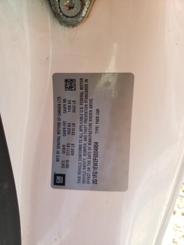 2015 Chevrolet Camaro VIN 2G1FG1EW2F9304964 Copart auction photo, rear end damage thumbnail 13