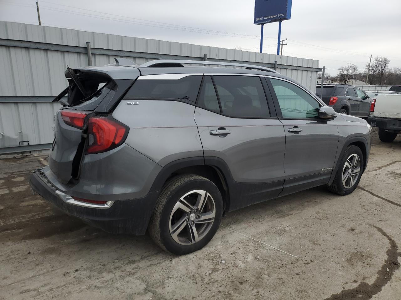 2018 GMC Terrain VIN 3GKALPEV3JL167177 Copart auction photo, rear end / side damage thumbnail 3