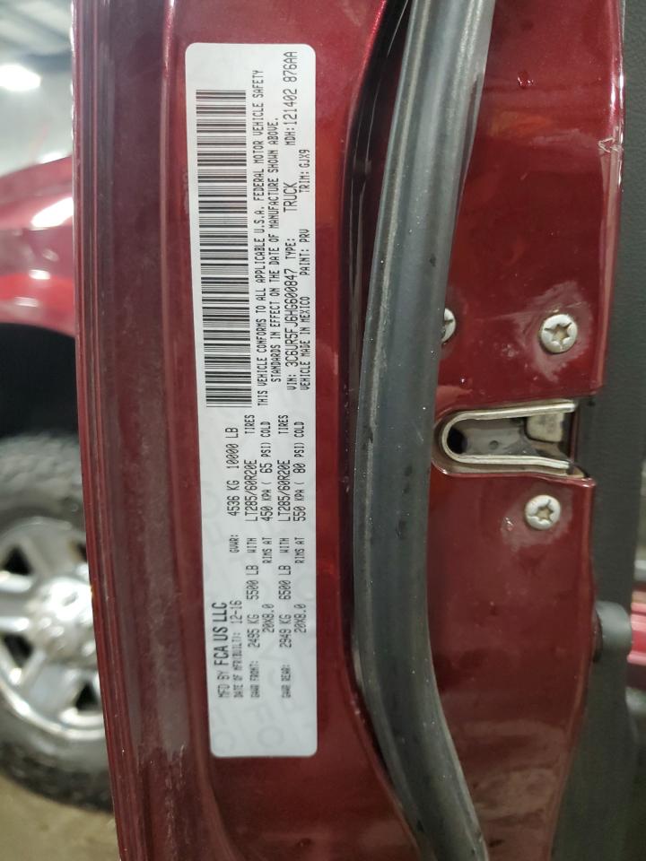 2017 RAM 2500 VIN 3C6UR5FJ6HG600847 Copart auction photo, all over damage thumbnail 13