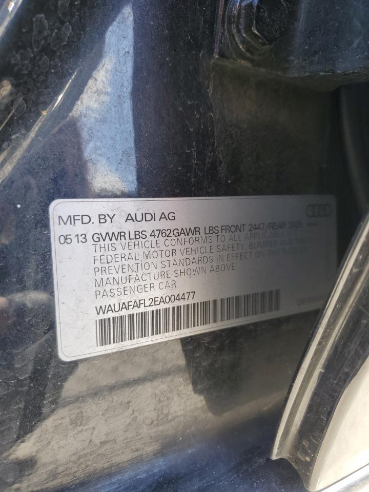 2014 Audi A4 VIN WAUAFAFL2EA004477 Copart auction photo, vandalism / all over damage thumbnail 13