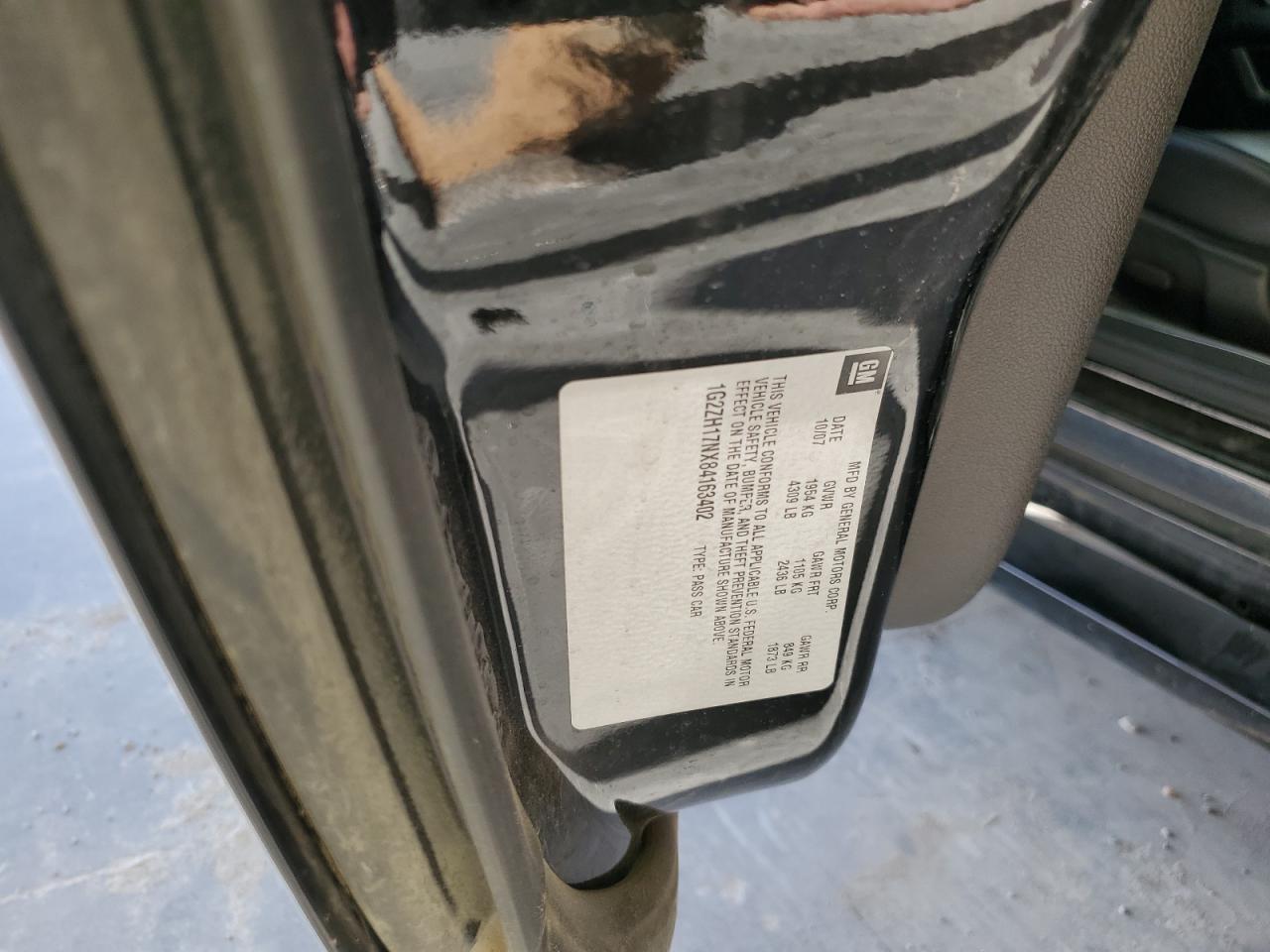 2008 Pontiac G6 VIN 1G2ZH17NX84163402 Copart auction photo, side damage thumbnail 12