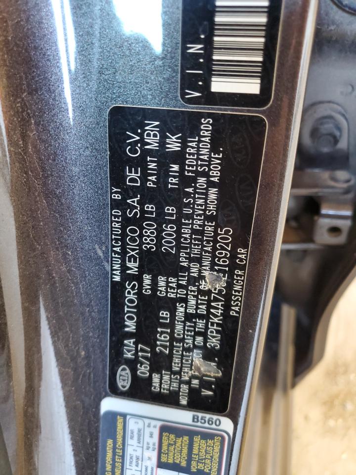 2018 KIA Forte VIN 3KPFK4A75JE169205 Copart auction photo, water/flood / hail damage thumbnail 12