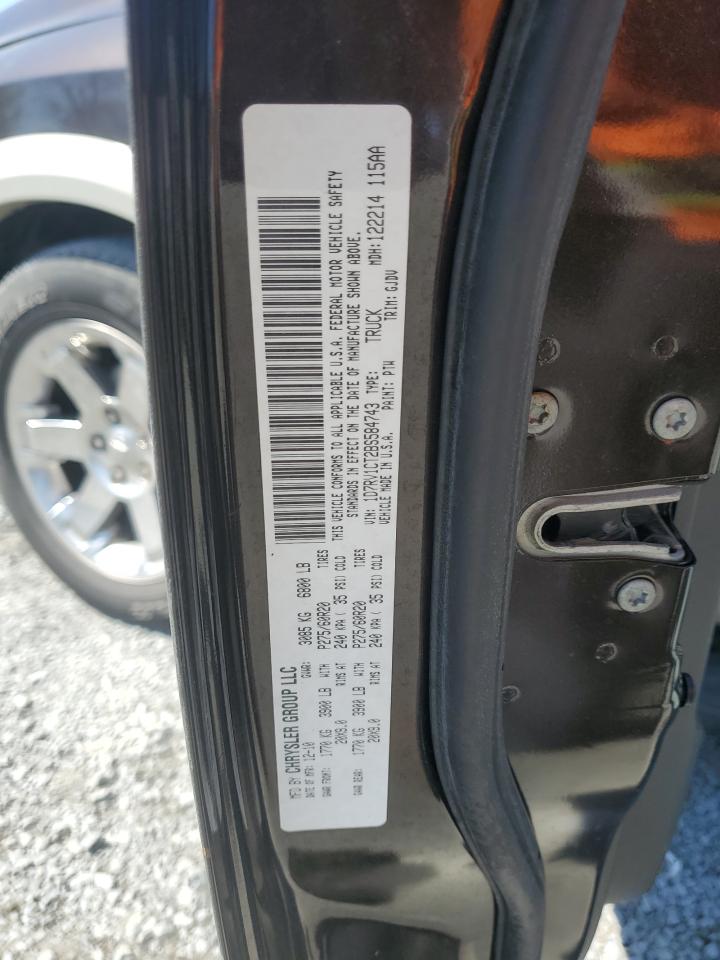 2011 Dodge RAM VIN 1D7RV1CT2BS584743 Copart auction photo, rear end damage thumbnail 12