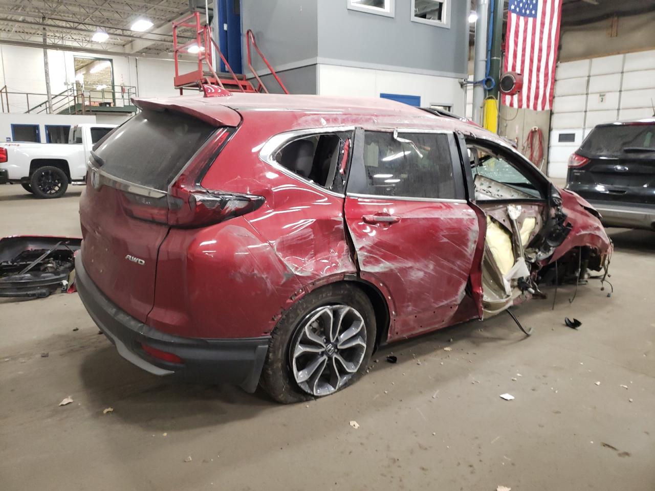 2022 Honda CR-V VIN 5J6RW2H87NL004770 Copart auction photo, rollover damage thumbnail 3