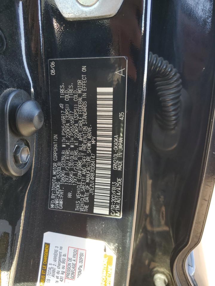 2007 Toyota 4Runner VIN JTEZU14R870084147 Copart auction photo, front end damage thumbnail 12