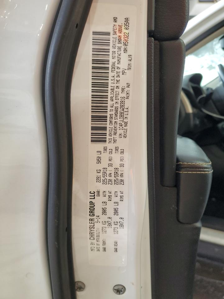 2014 Jeep Grand Cherokee VIN 1C4PJLDB9EW283916 Copart auction photo, side damage thumbnail 13